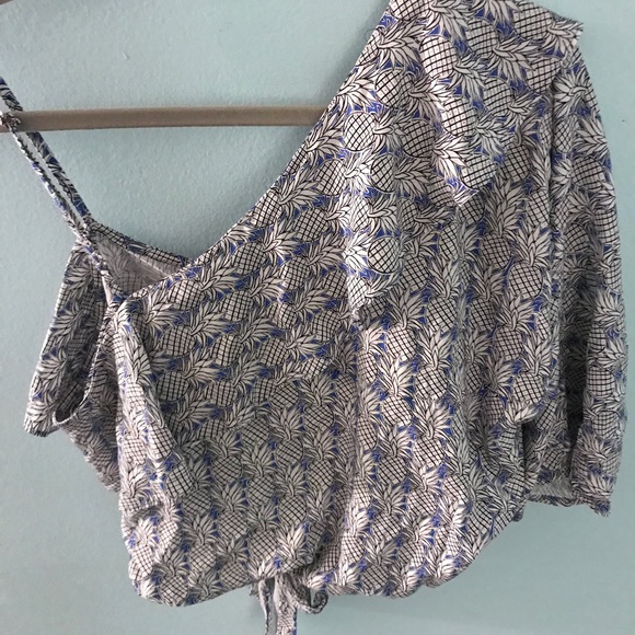 Anthropologie Maeve 1 Shoulder Pineapple Shirt NWT - Picture 4 of 7